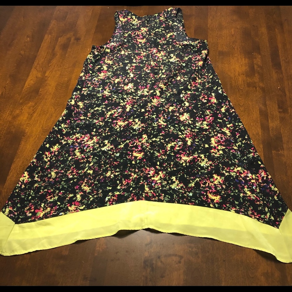 Xhilaration Black Sleeveless Racerback Dress Neon